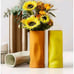 NEW Baydo G Elegant Decor 2 Refined Ceramic Vases YELLOW- Irregular Face Design