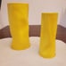 NEW Baydo G Elegant Decor 2 Refined Ceramic Vases YELLOW- Irregular Face Design
