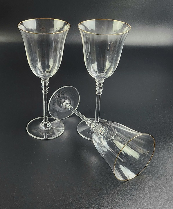 Vintage Water/Wine Goblet Sonata Gold by MIKASA - Set of 3