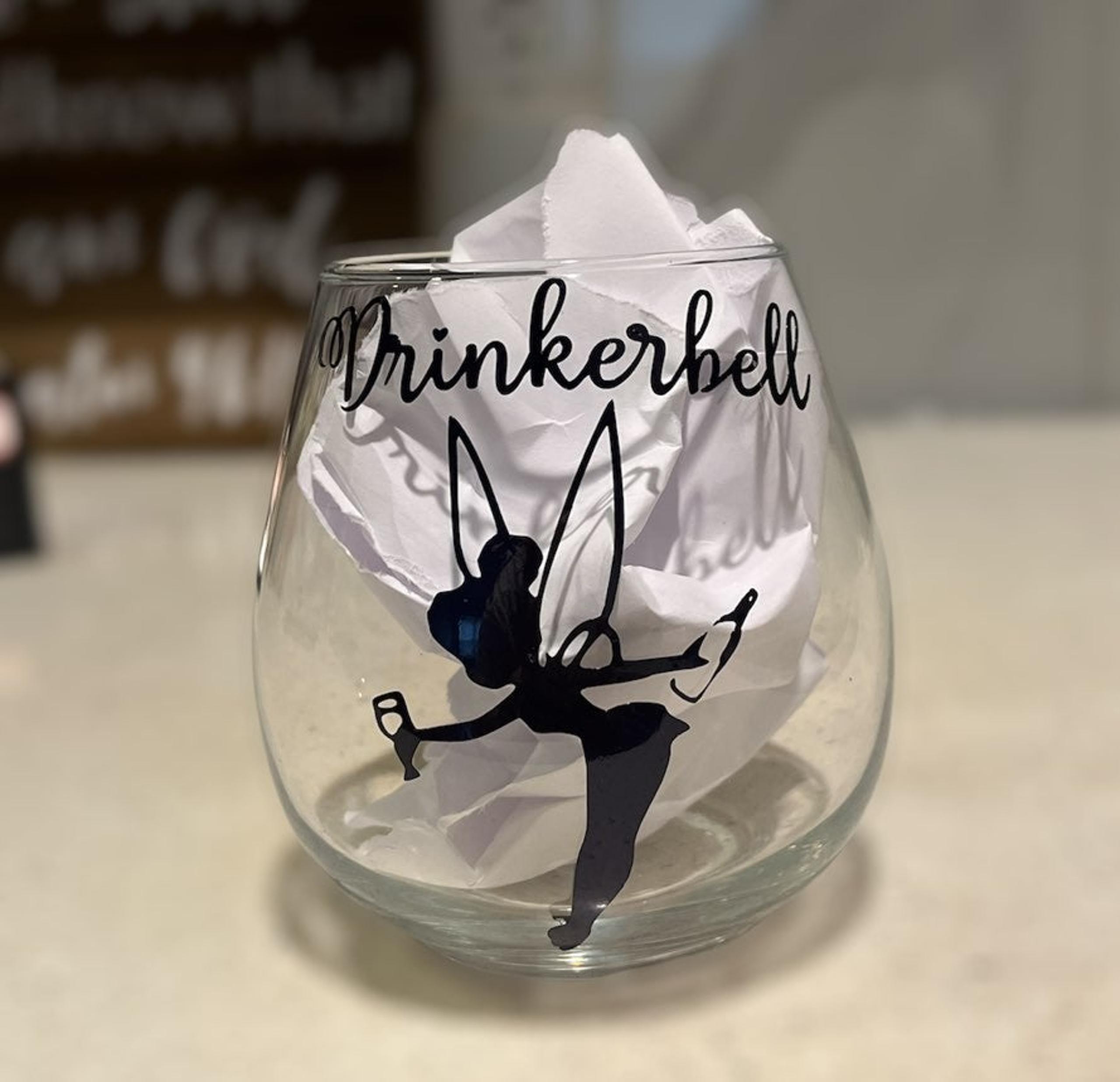 Tinkerbell wine glass