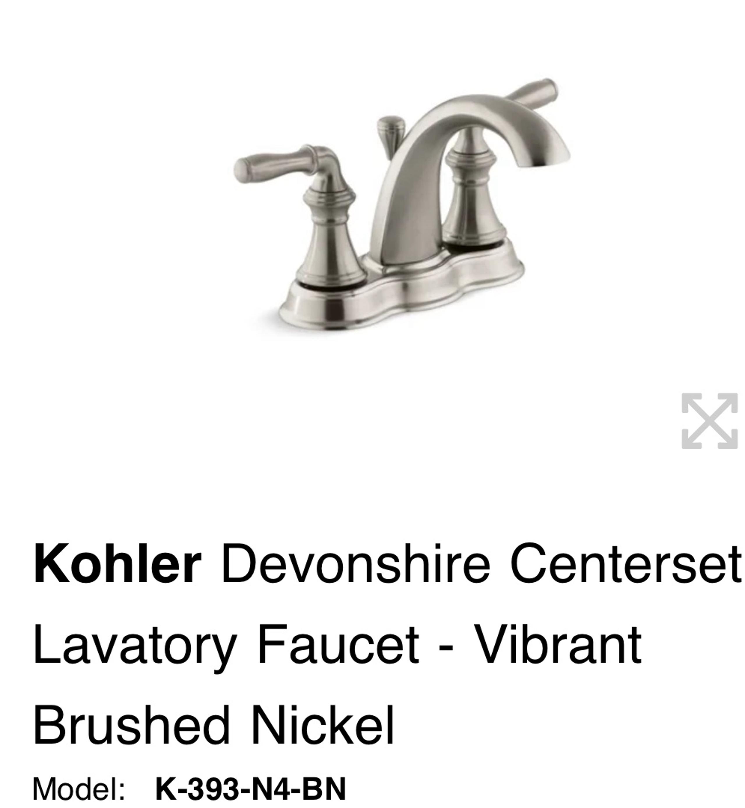 KOHLER K-393-N4-BN Devonshire 4" Water-Saving Bathroom Faucet Nickel *Scratches