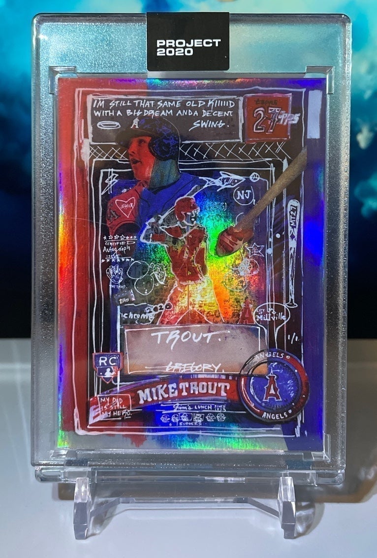 Mike Trout Topps Project 2020 Gregory Siff Rainbow Foil No. 325