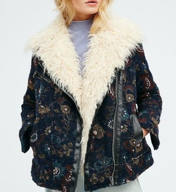 Free People Jacquard Tapestry Floral Wool