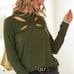 BiBi Butterfly Cutout Rib Knit Top