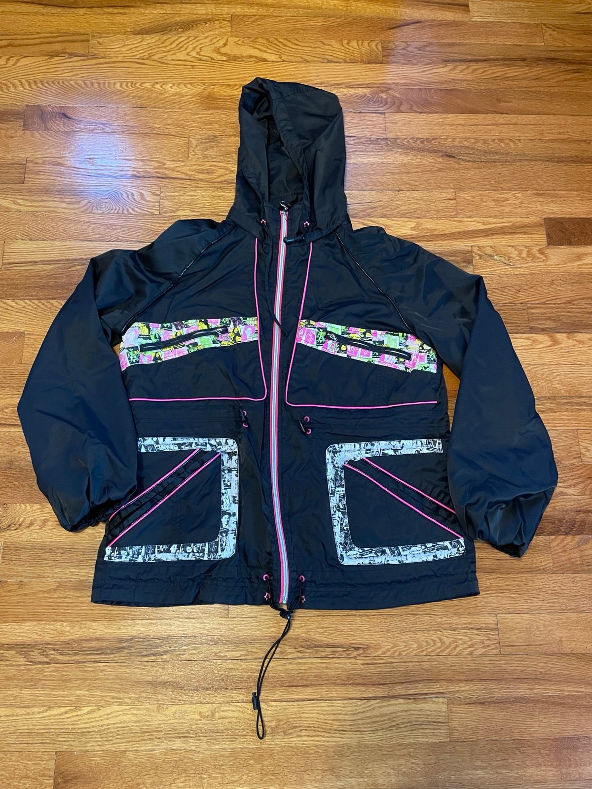 CRAZY Y2K Baby Phat zip up black coat womens XL streetwear female rapper Trina T