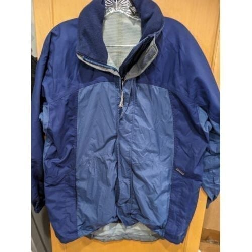 Vintage 90's Patagonia Shell Jacket Waterproof Hood Blue Men's Small