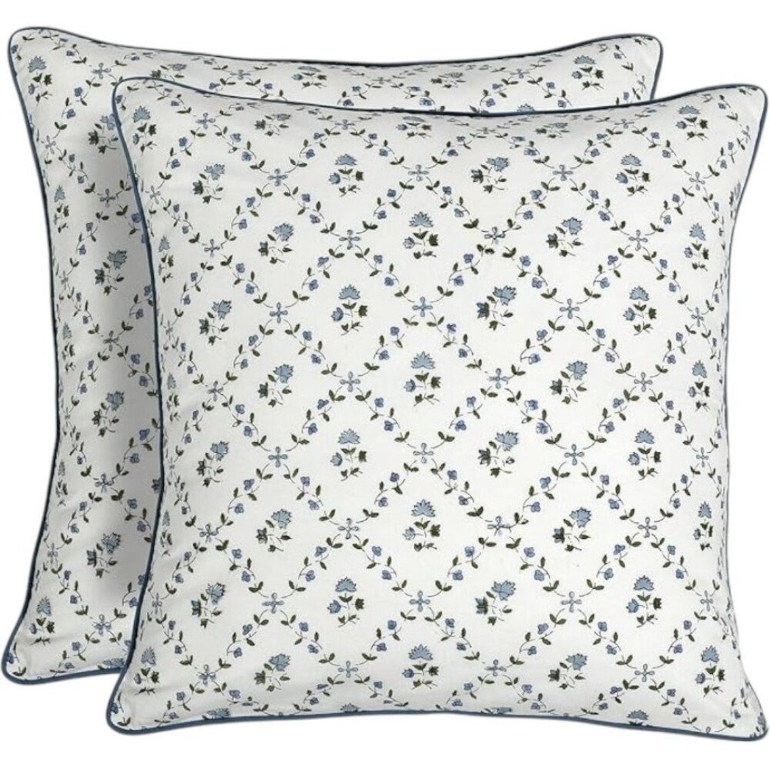 Set of 2 Decorative Vintage Farmhouse Print Square 20 x 20 Throw Pillow Covers