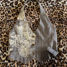 ❤︎ Vintage Grey and White Stripped Halter Top Vest