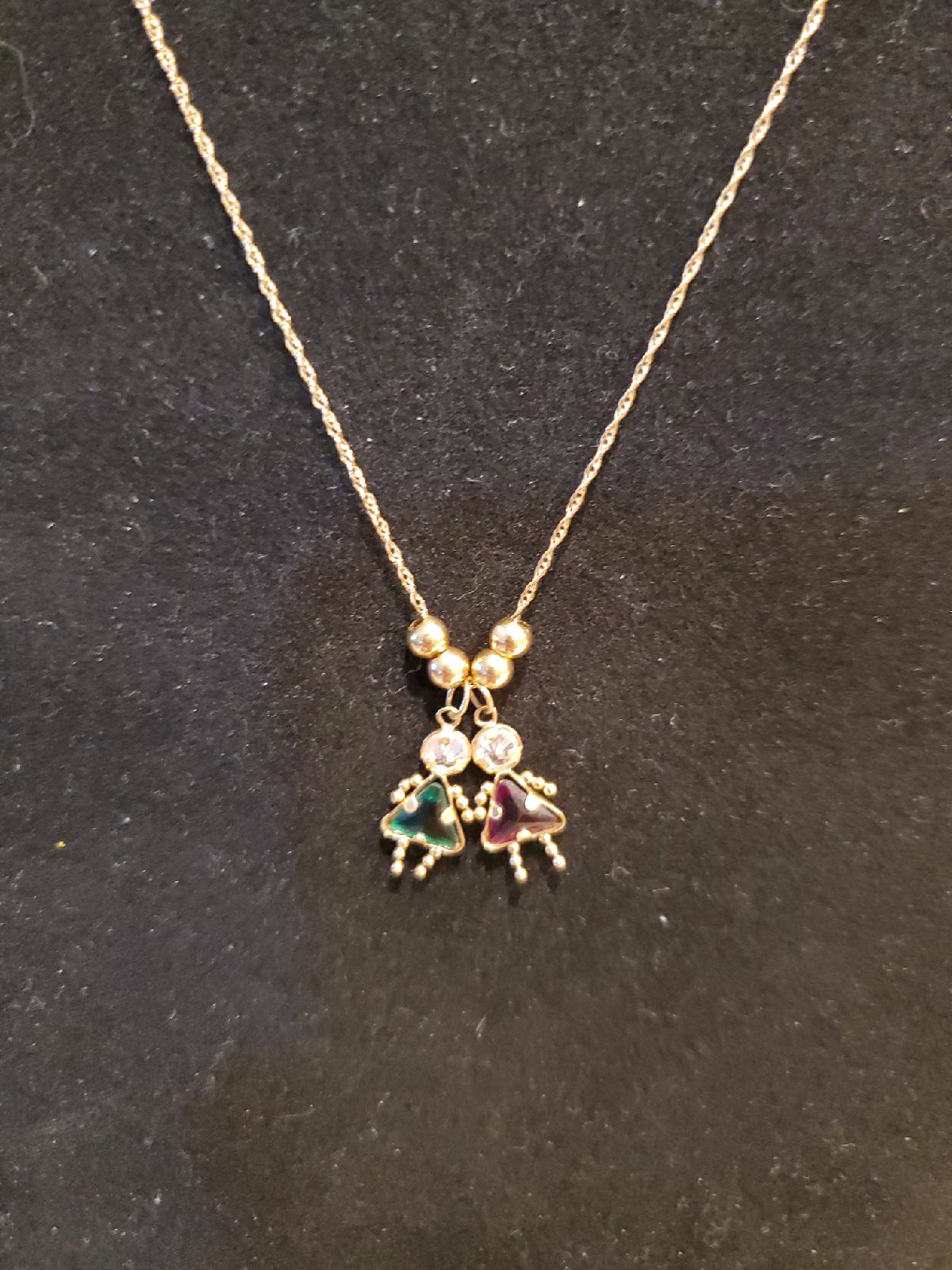 14k yellow chain and birthstone kids Ne