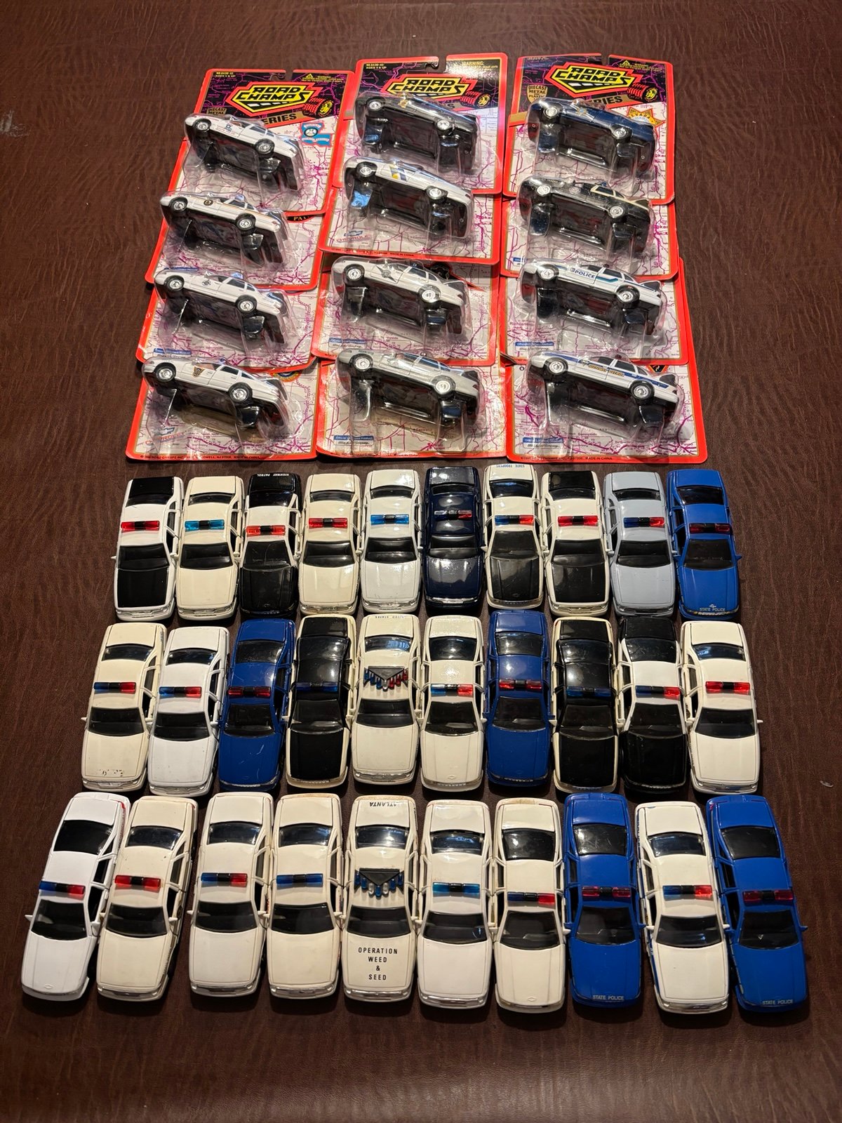 Vintage Road Champs Police Car 1/43 Scale Lot of 42 New & Used Great Lot