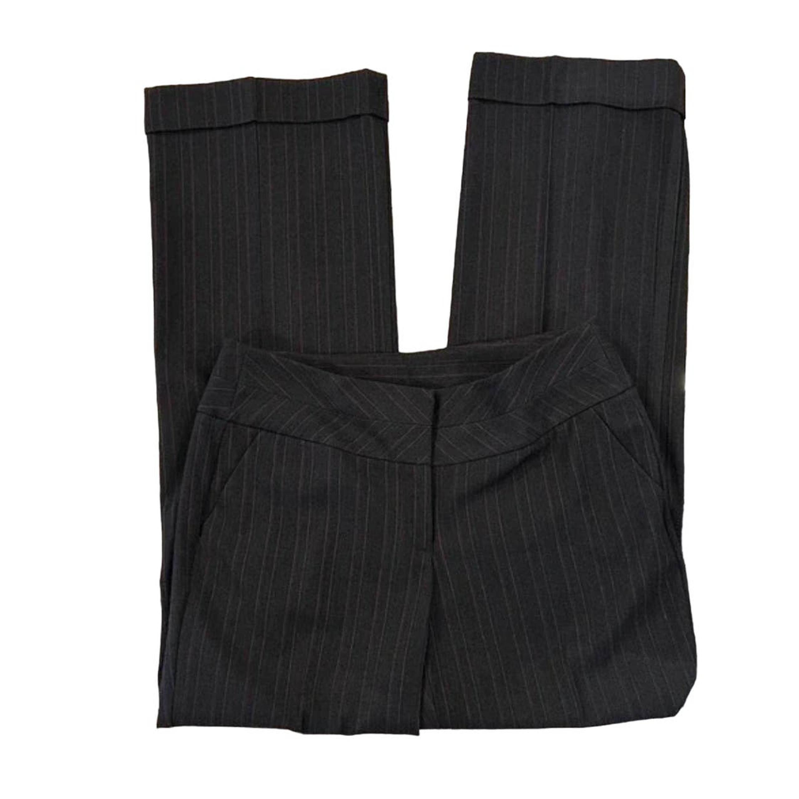 Mixit Women's Charcoal Grey W/Pink Pinstripe Stretch Dress Pants/Trousers - SZ 8