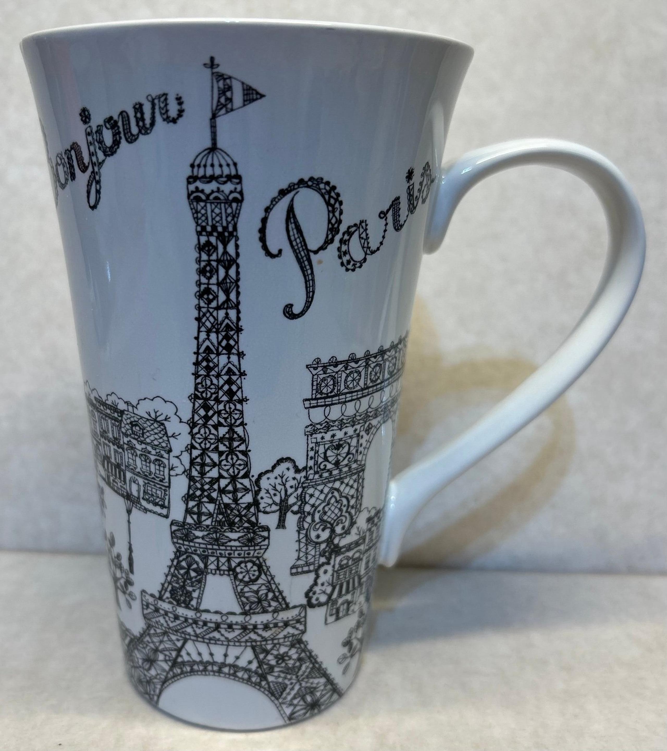 222 Fifth Bonjour Paris 16 oz Coffee Mug Good Preowned