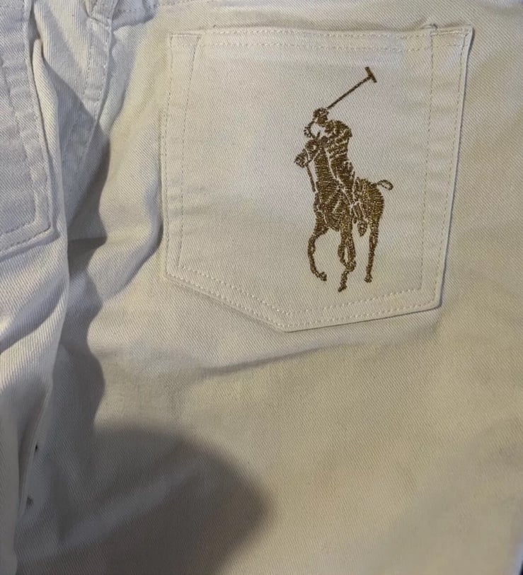 Polo Ralph Lauren Black Label 867 Rare Jeans Sz 29 Embroidered Big Gold Pony