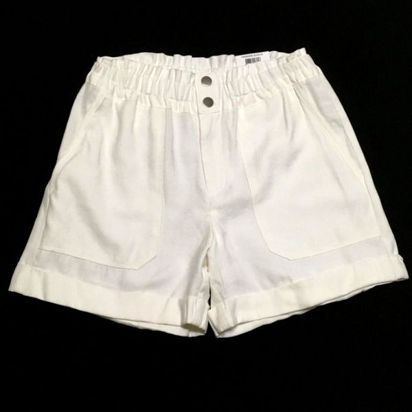 INC International Concepts Women's Size 2 White High Rise Cuffed Shorts NWT