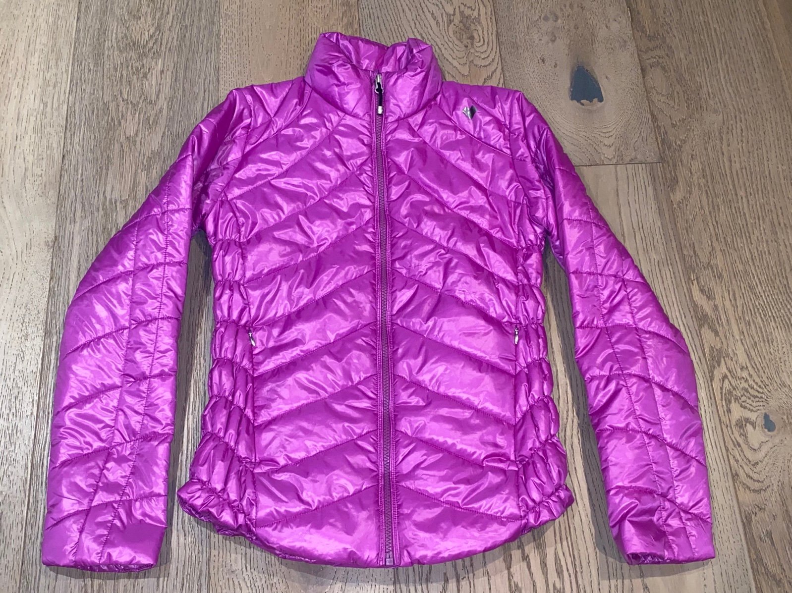 Obermeyer Puffy Jacket Purple Full Zip No Hood Youth Large (14-16)