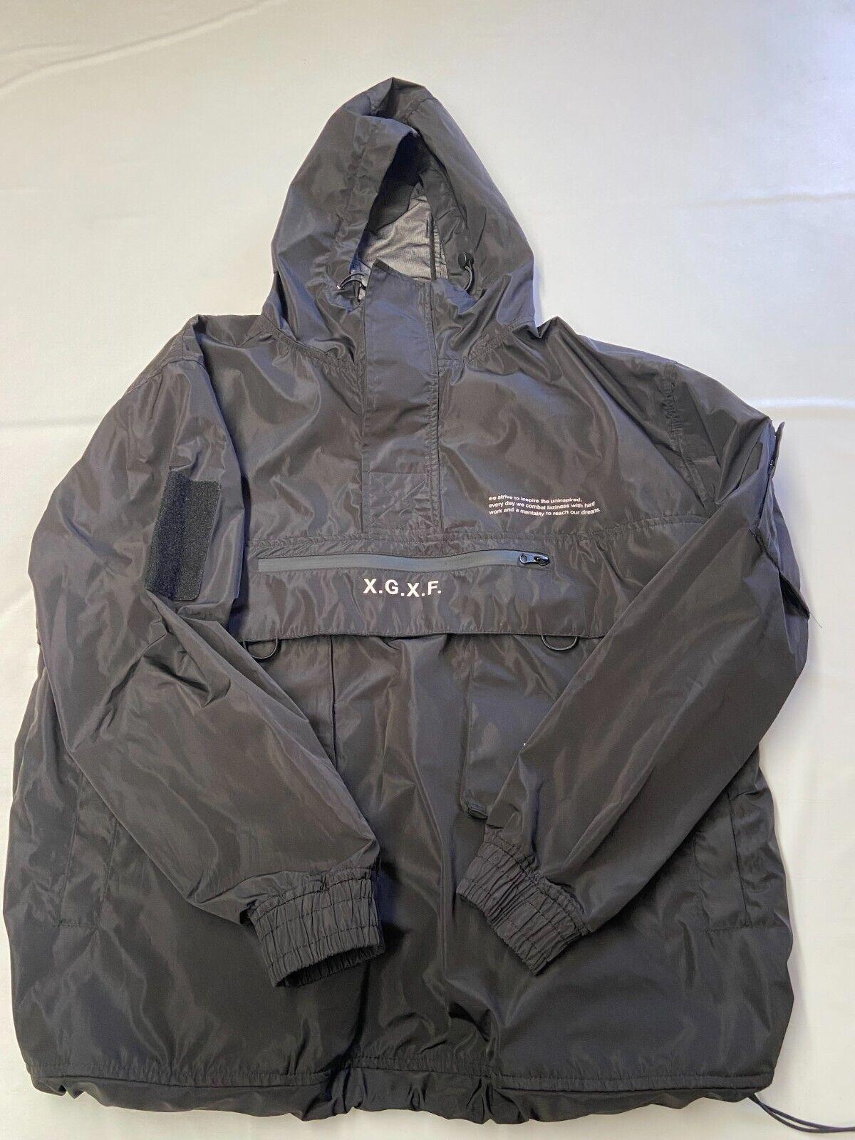 Mens X.G.X.F Black Waterproof Tactical Anorak Combat Jacket Sz XL