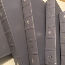 Leather Bound Lavender Photo Albums from Exposures - Set of 5