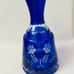 Bohemian Glass Vase Cobalt Blue 7.5 Inch