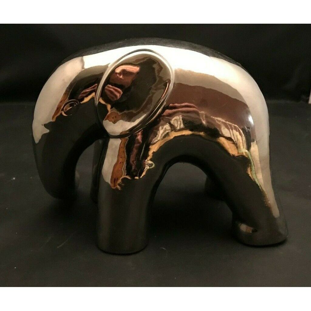 Silver Mirror Finish ELEPHANT 6 Tall Ceramic