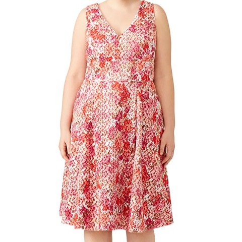 MONIQUE LHUILLIER Women's Plus Pink Floral Dress Retail 450.00 Size XXL? 18/20?