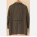 Women's Single Breasted Patterned Mid Length Cotton Blend Beige Black Coat