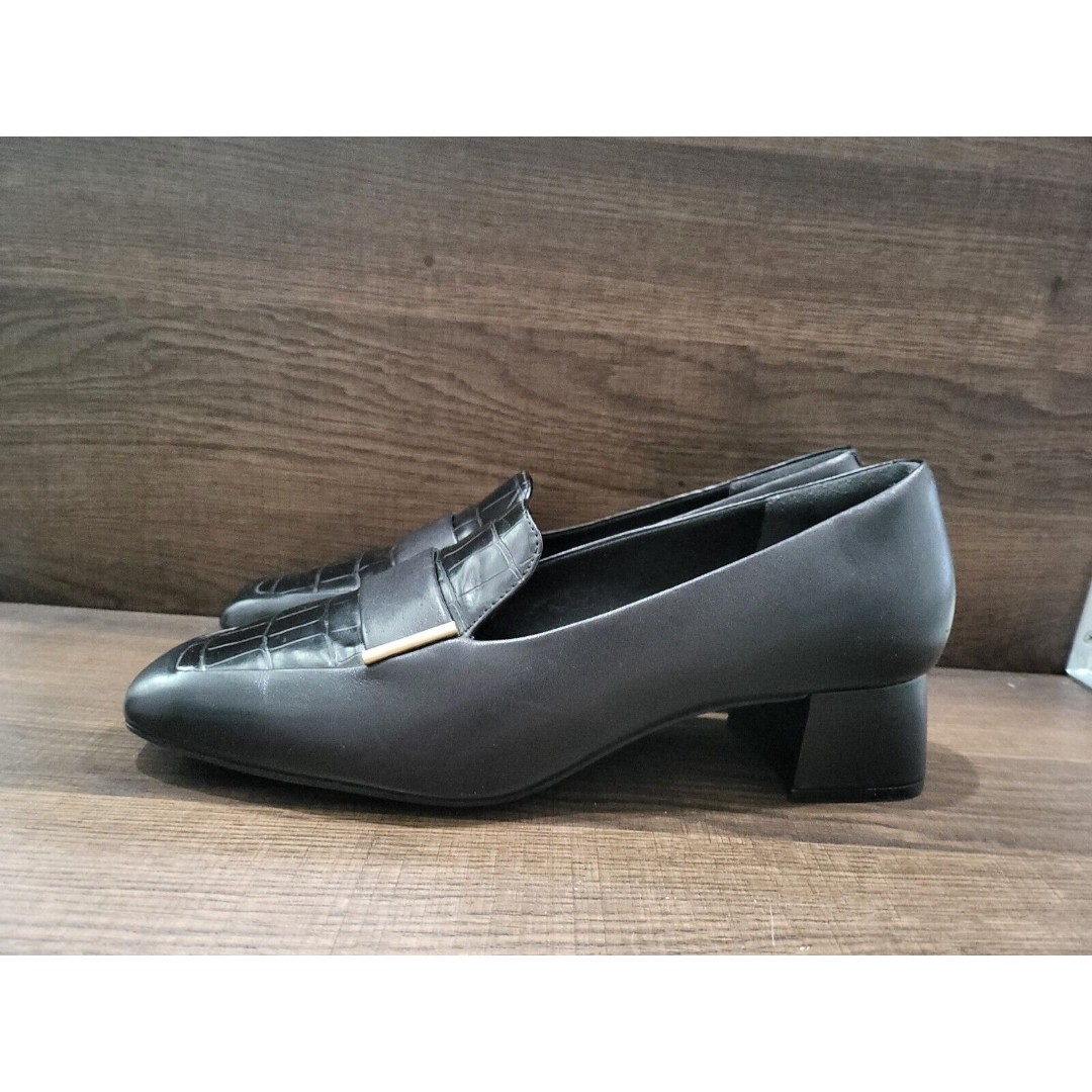 Rockport Women's Tm Esma Loafer Black Croco 9.5M New