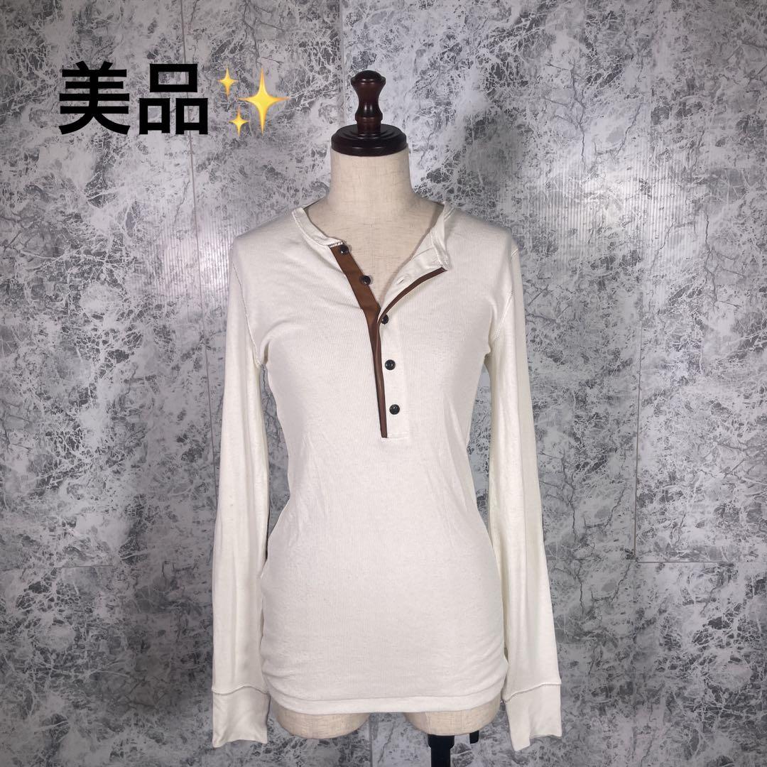Ralph Lauren long-sleeved top [S] White Made with cowhide, perfect for casual styling ♡