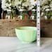 Bob Mackie•(4) Ceramic Soup/Cereal Bowls•HAND-PAINTED•Green Stripes and Flowers