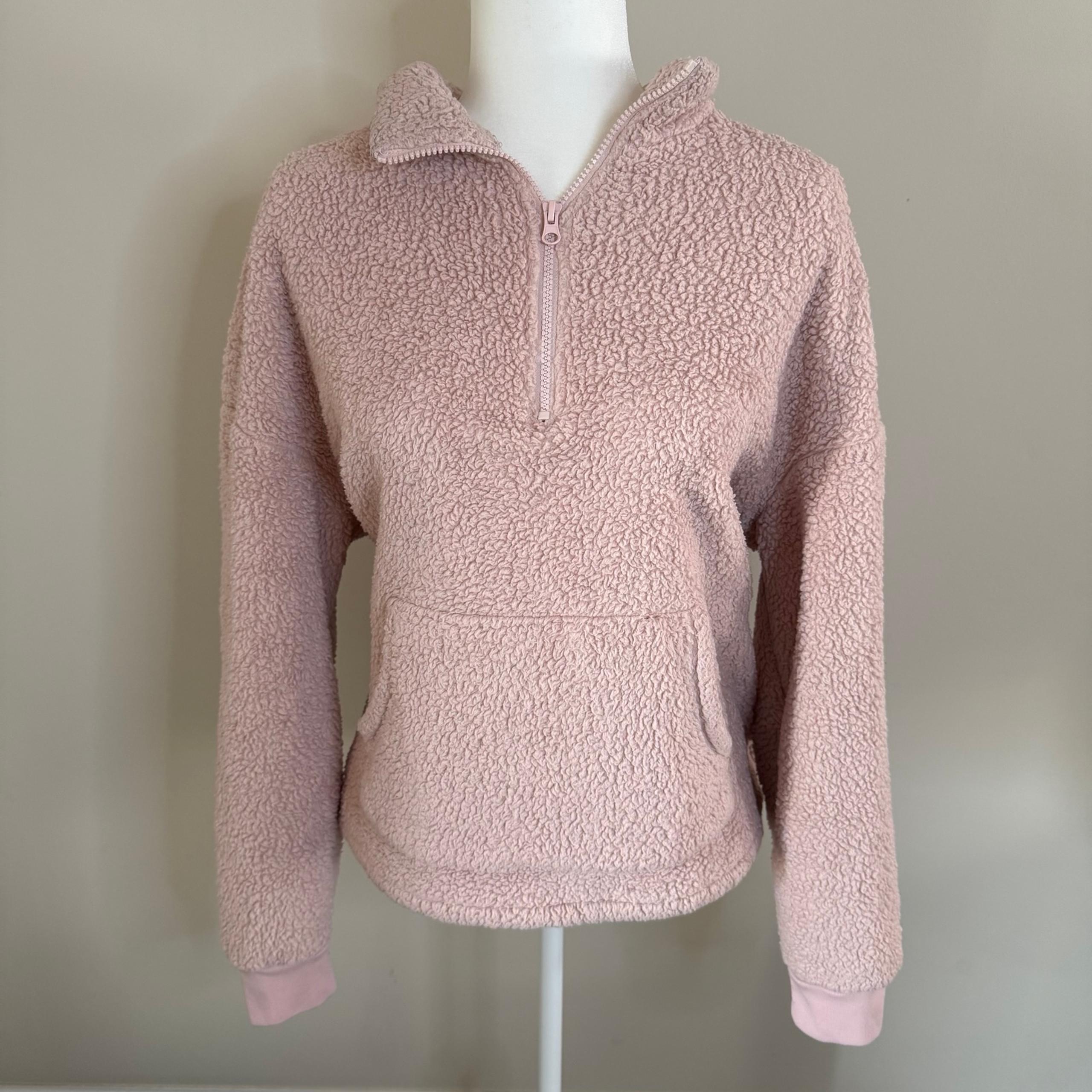 Sanctuary Pink Sherpa Quarter Zip Size XL