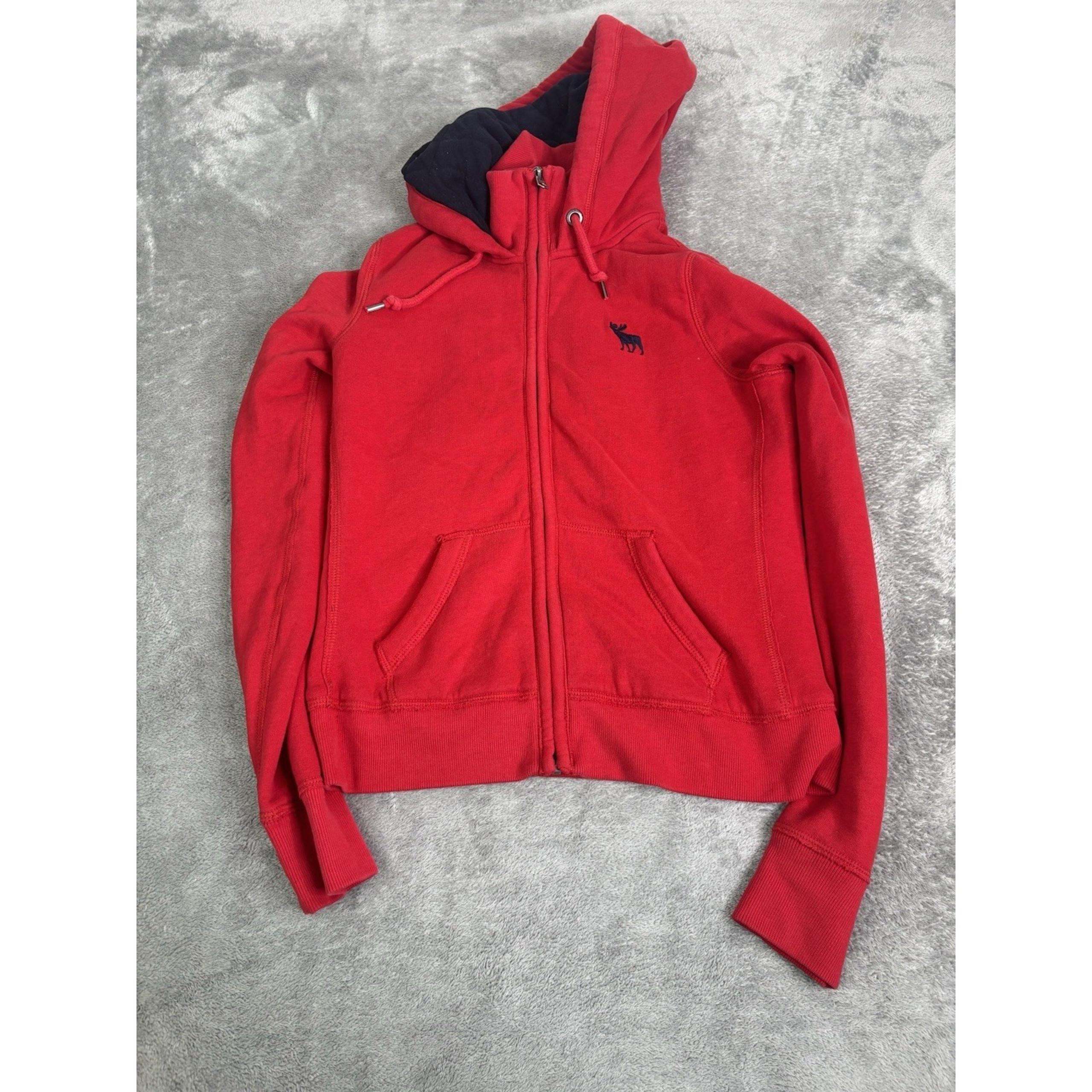Vintage Y2K Abercrombie & Fitch Full Zip Hoodie Women's Size Medium Red