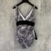 TOMMY BAHAMA Black White Island Sculpt V-Neck Faux Wrap One-Piece Bathing Suit