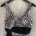 TOMMY BAHAMA Black White Island Sculpt V-Neck Faux Wrap One-Piece Bathing Suit