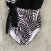 TOMMY BAHAMA Black White Island Sculpt V-Neck Faux Wrap One-Piece Bathing Suit