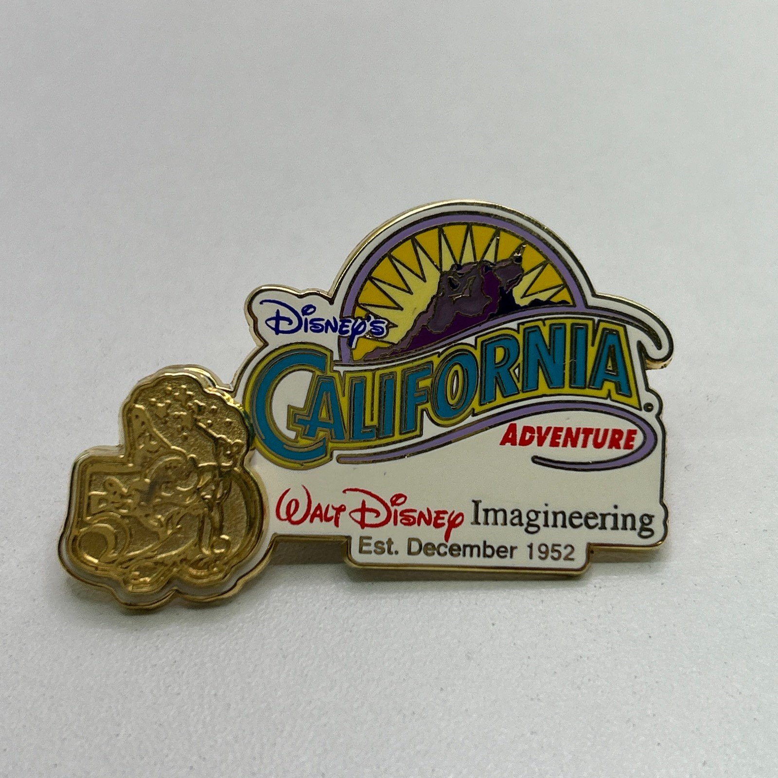 Disney Pin GOLD 50th Anniversary CALIFORNIA ADVENTURE Imagineering LE Of 2500