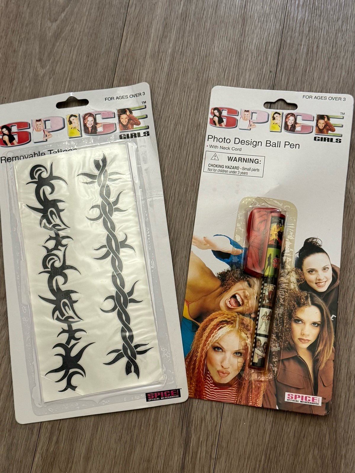 Spice Girls Official Merch: Pen and Temporary Tattoos