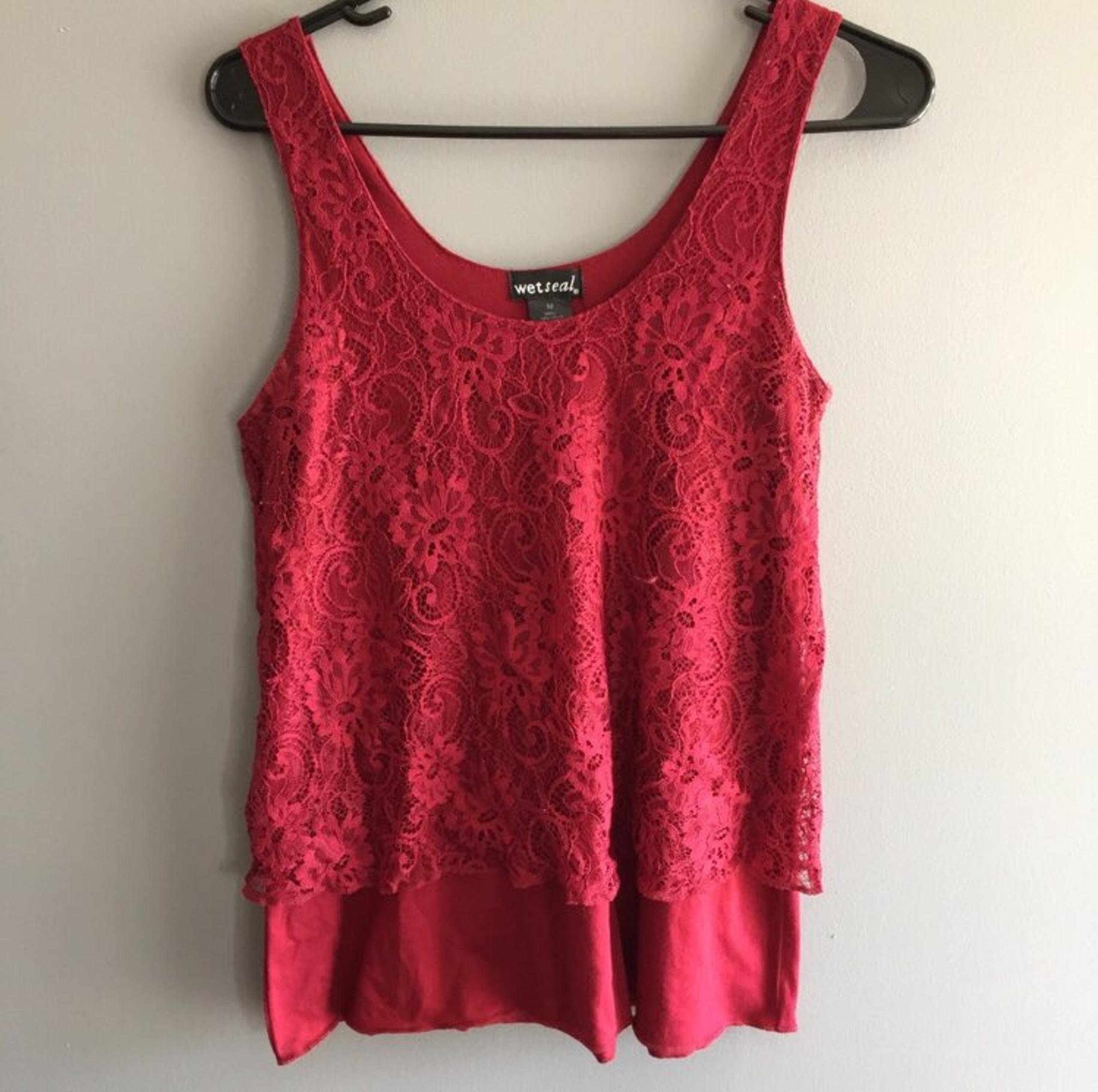 Wet Seal Floral Layered Lace Tank Top