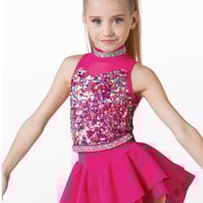 Weissman Showtime Girls All Electric Dance Costume -hot pink size XSC 4/5