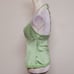 Y2K Vintage BEBE Lime Green Bias Cut Silk Chiffon Trim Surplice Halter Top M