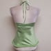 Y2K Vintage BEBE Lime Green Bias Cut Silk Chiffon Trim Surplice Halter Top M