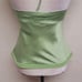 Y2K Vintage BEBE Lime Green Bias Cut Silk Chiffon Trim Surplice Halter Top M