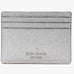 Kate Spade Glimmer Small Slim Card Holder ~ Silver Glitter Mini Crossbody Wallet