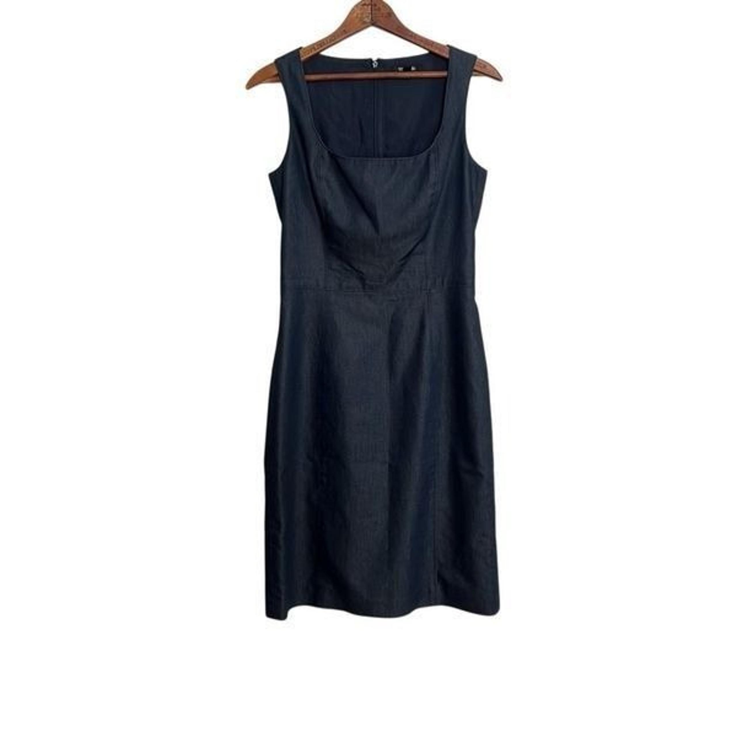 Emanuel Ungaro Sleeveless Square Neck Sheath Dress Black Size 8/42