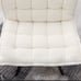 modern soft teddy fabric material accent chair with ottoman in white