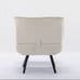 modern soft teddy fabric material accent chair with ottoman in white