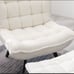 modern soft teddy fabric material accent chair with ottoman in white