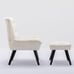 modern soft teddy fabric material accent chair with ottoman in white