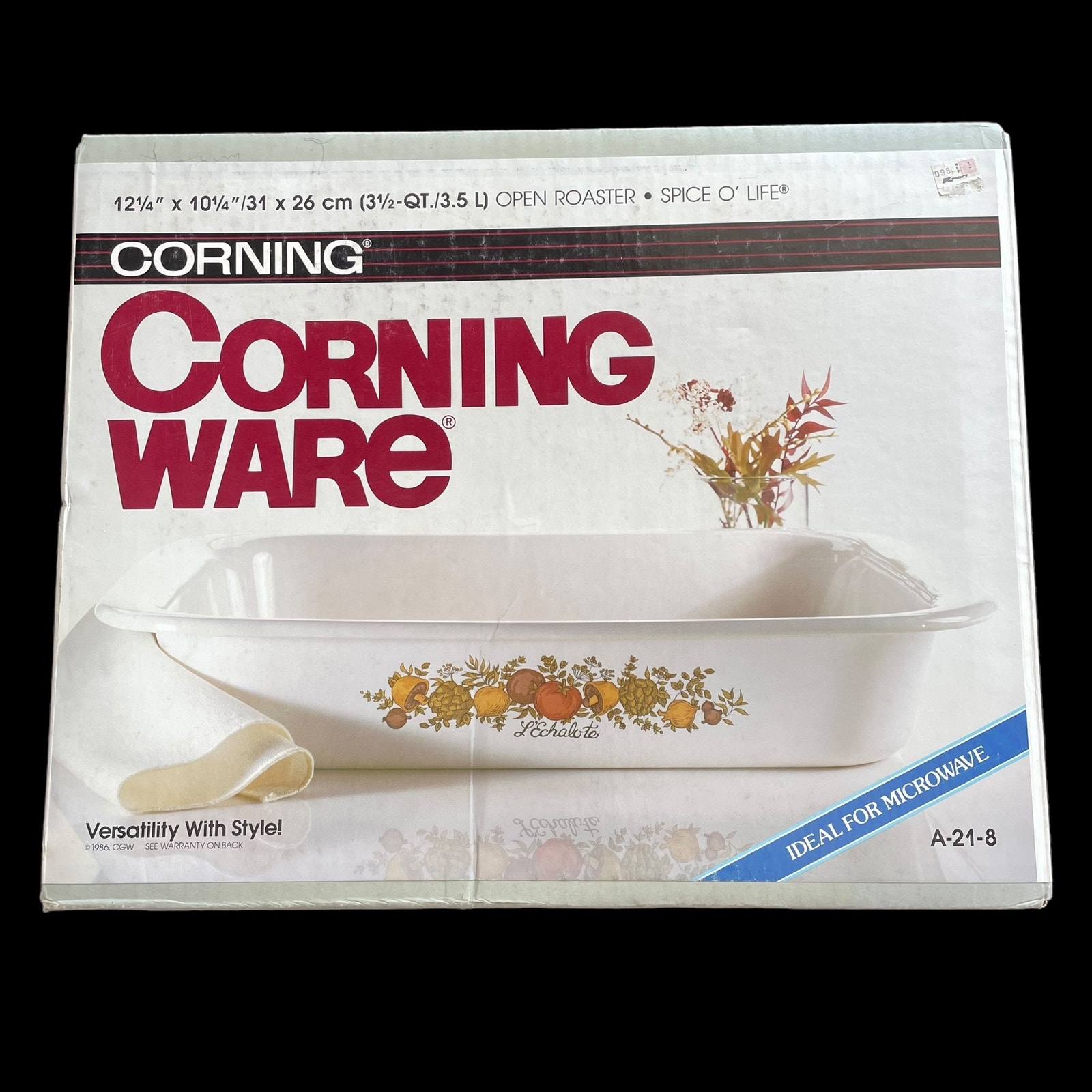 Vintage Corning Ware Spice O Life Open Roaster A-21-8 New Old Stock Unopened