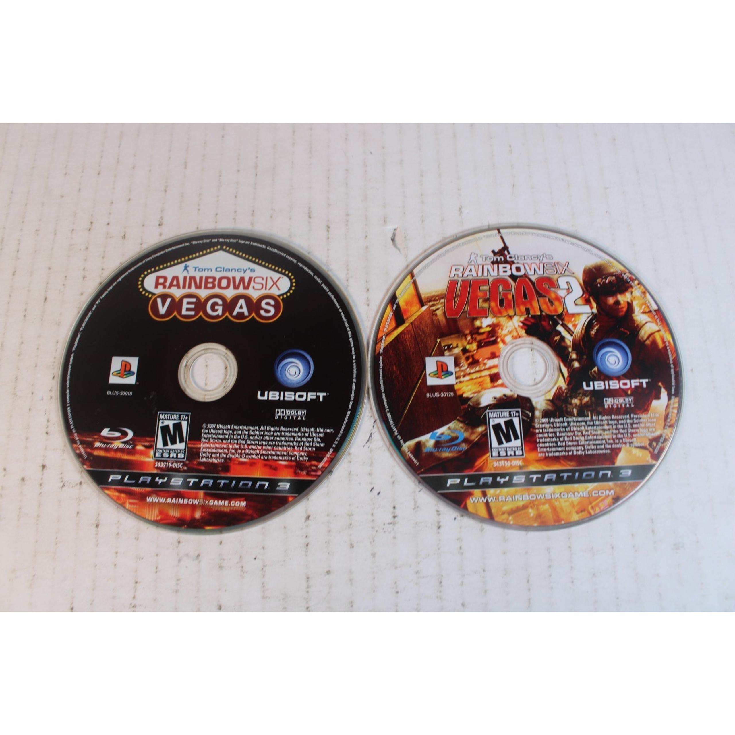 Tom Clancy's Rainbow Six Vegas & 2 Sony Playstation 3 PS3 Lot of 2 Video Games