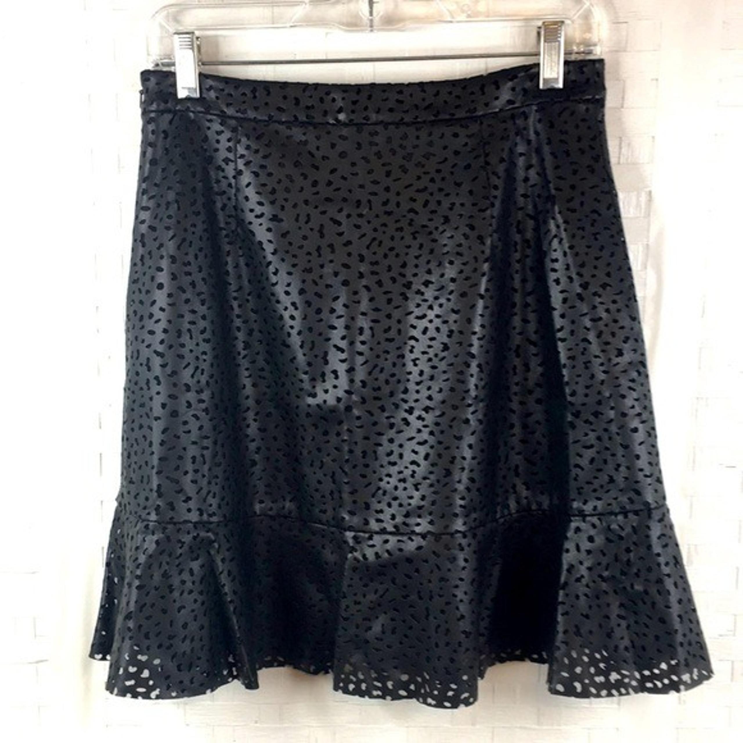 Michael Kors Faux Leather Skirt Size 8 Black A-line Knee Length *E1