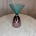 VTG Hourglass Decor Dual Sided Drinking Glass Purple Teal Glass Unique Accent